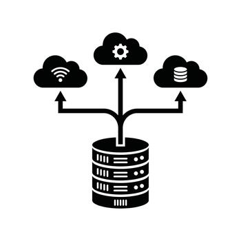 central base de datos servidor sistema conectado a nube red almacenamiento tecnología elementos vector