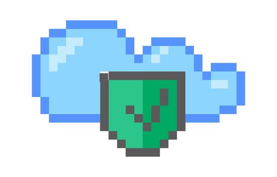 Cloud Shield Security Pixel vector
