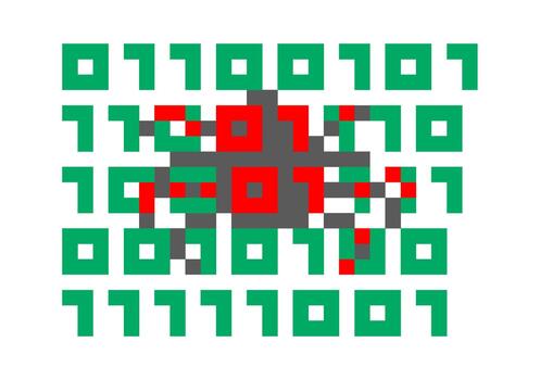 error hackear binario píxel Arte vector