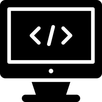 solid coding solid glyph icon vector