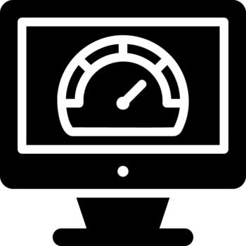 solid speedometer solid glyph icon vector
