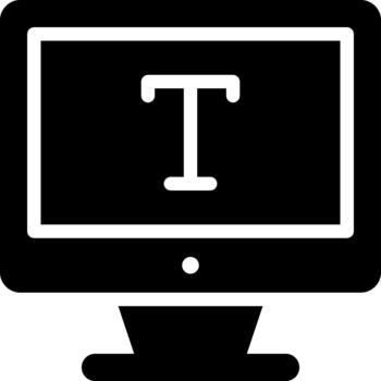 solid text solid glyph icon vector