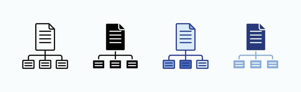 Structured Data Icon Sheet Multiple Styles vector