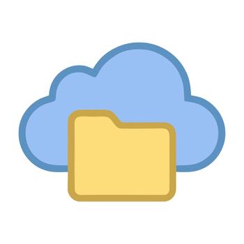 Cloud Folder Icon for Digital File Storage Interface vector