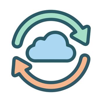 nube sincronizar flechas datos intercambiar concepto vector