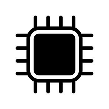 Solid Computer Processor CPU Component Graphic vector