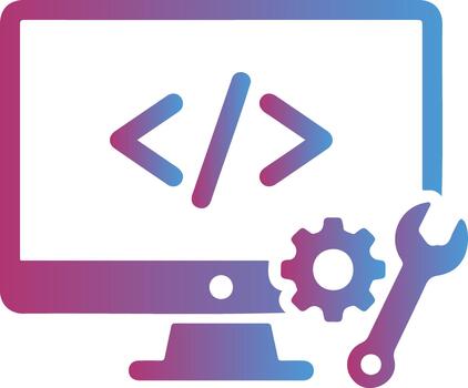 Coding web development concept with computer screen and tools vector