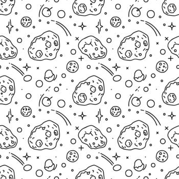 Repeating Space Pattern with Asteroid Elements vector