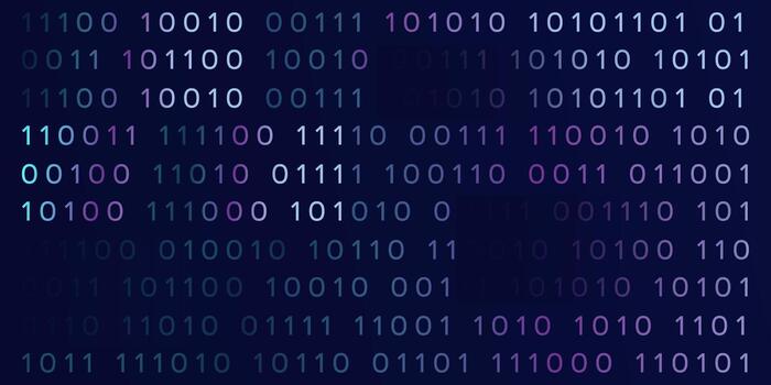 digital binario código secuencias desplegado en oscuro azul antecedentes representando computadora programación y datos Procesando vector