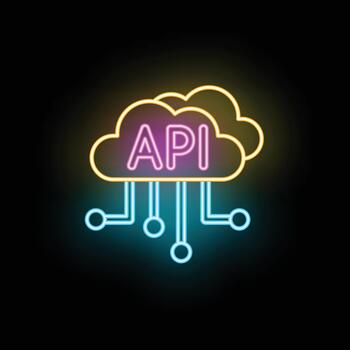 nube informática api conectividad creando un digital red vector