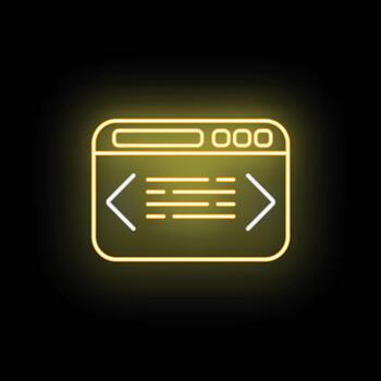 Browser window showing website development coding interface vector