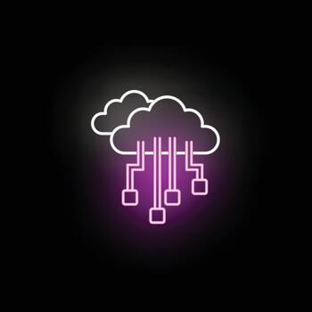 nube informática datos red conexión neón concepto vector