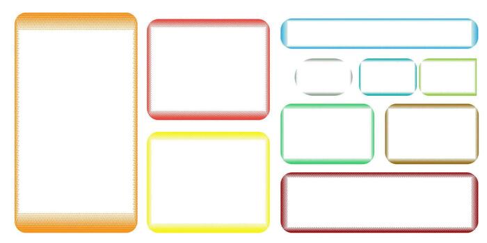 rectangular marcos con degradado fronteras en blanco antecedentes vector
