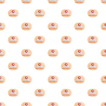 Wrong password pattern security error seamless background vector