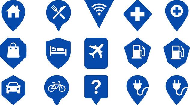 Map Pointer Symbol Set vector
