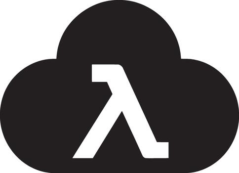 nube sin servidor lambda icono diseño vector