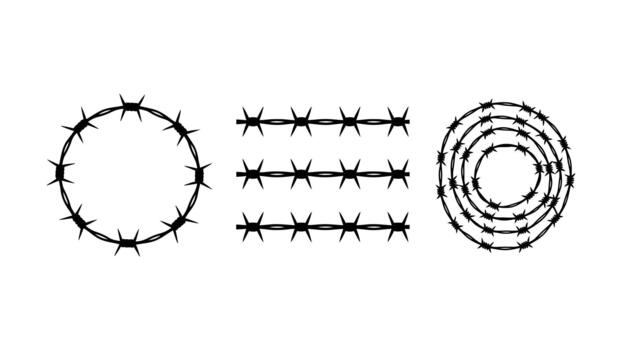 Barbed wire set vector