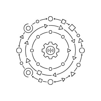 Black and white Algorithm Processing Loop vector
