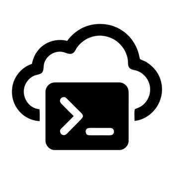 negro nube informática mando línea interfaz icono representa remoto servidor acceso vector
