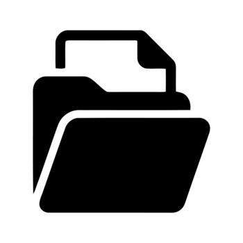 Solid Folder With Document Icon and Tab Shape vector