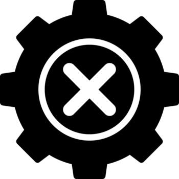 solid gear glyph solid icon vector
