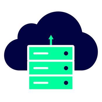 nube informática servidor datos subir icono vector
