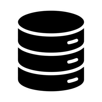Solid Cylindrical Database Stack Icon Symbol Representation vector