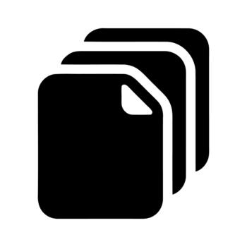 Solid Layered Square Paper Documents Stack Icon vector