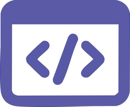 código icono representando programación desarrollo y tecnología vector