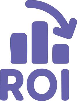 roi disminución icono negocio actuación valor reducción vector