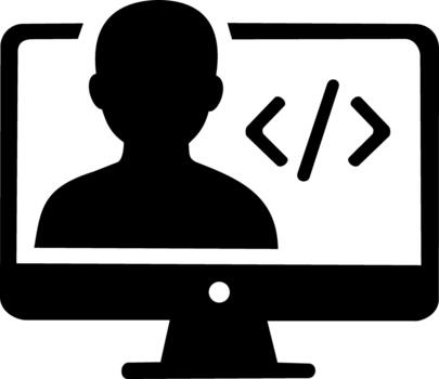 programador software desarrollador ingeniero silueta icono vector