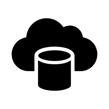 Solid Cloud Database Icon Representation vector