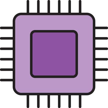 computadora pastilla procesador hardware icono vector