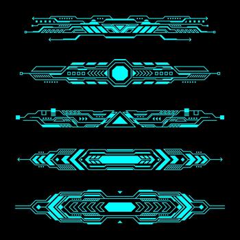 futurista tecnología hud interfaz elementos vector