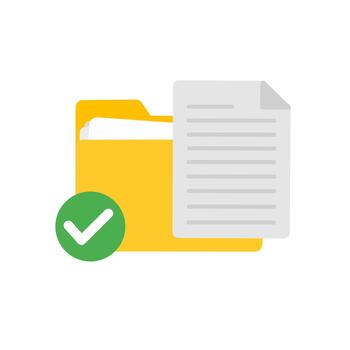 documento aprobado carpeta con un marca de verificación vector