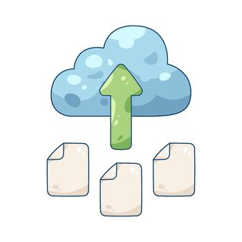 nube subir con documentos vector