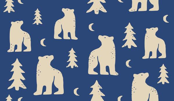 Bear simple pattern background vector