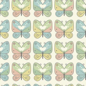 Flat Butterfly Pattern vector