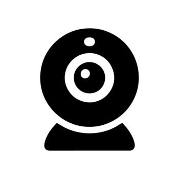 Solid Icon Webcam Camera Object Simple Digital Technology vector