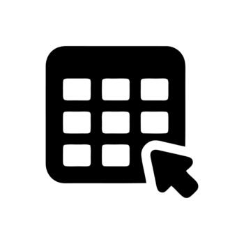 Simple Grid Interface with Cursor Pointer Selecting an Element vector