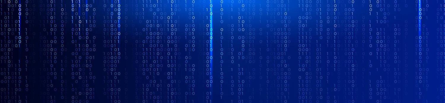 1 0 Binary Code, Abstract Matrix Blue Background for Computer Data Digital Technology, Cybersecurity, SaaS, Software Cyber Tech Pattern. Information Network Texture Backdrop Code Binary Background vector
