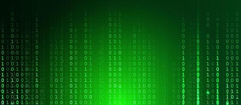 binario código fondo, digital datos arroyo, verde tecnología antecedentes para la seguridad cibernética datos seguridad ambiente software codificación ai nube b2b onda. ilustración ambiente codificación binario código vector