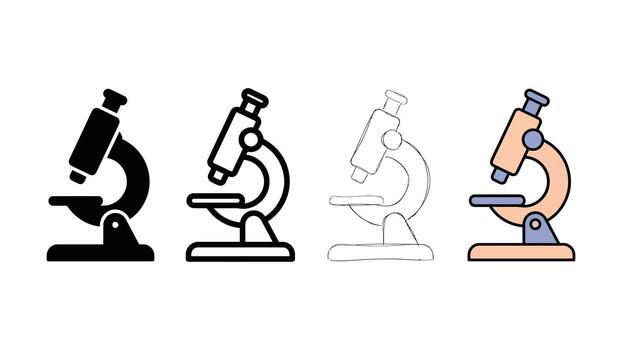 Microscope icon evolution set editable vector