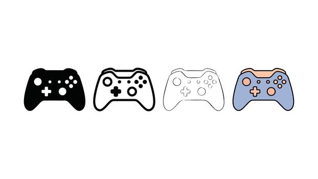 juego controlador icono evolución conjunto editable vector