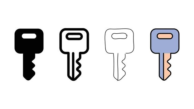 Key access security icon evolution set editable vector
