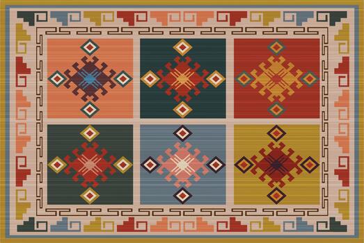Ethnic patchwork textile pattern background. vector