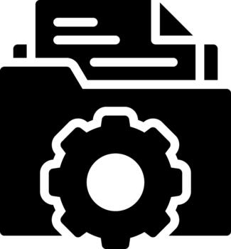 solid folder solid glyph icon vector