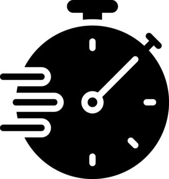 sólido Temporizador glifo icono vector