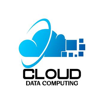 nube datos informática logo con digital elementos. vector
