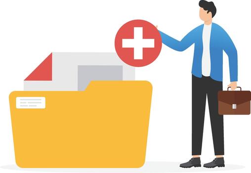 Adding Information Data and Document Management vector
